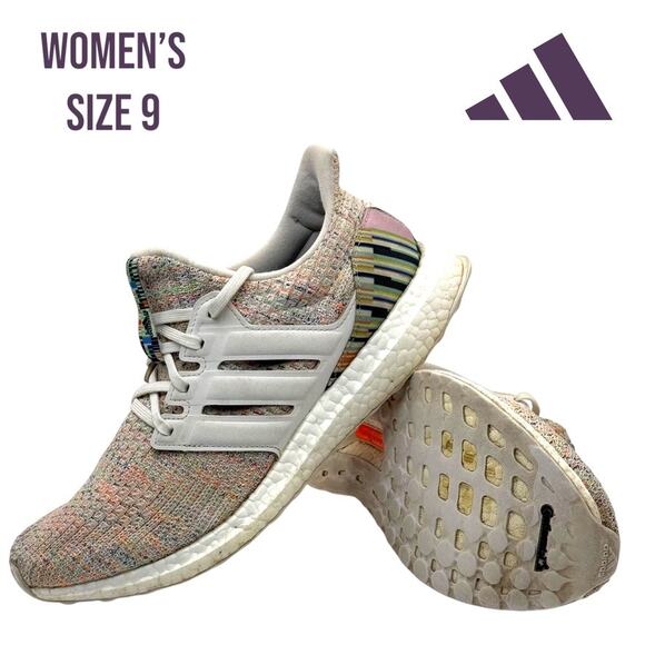 adidas Shoes - Adidas Ultraboost‎ Primeknit White Multicolor Knit Women's Size 9 F34079 Running